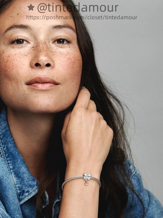 Pandora Love You Mom Heart Charm|Pendant|Two-tone - Picture 6 of 6